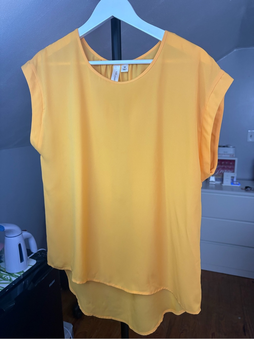 Tacera Bright Yellow Layered Sleeveless Tunic